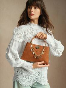 SHECARRY BOLSO DE MANO GRANDE DE MUJER DE MODA CASUAL PREVIAMENTE USADO - Marrón - Ver 7