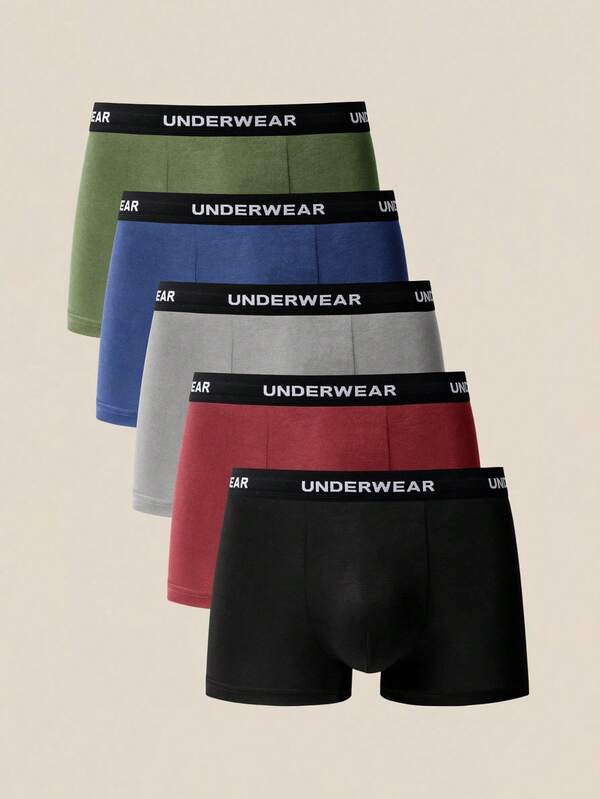 Snug Zone Men's Solid Color Boxer Briefs (5pcs/pack)