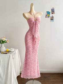 Soleia 女士碎花金属花朵装饰吊带长裙 - 彩色 - 查看 3