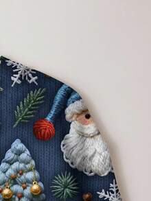 EMERY ROSE 女士休闲针织套头衫，适合圣诞节、秋冬季、圣诞老人和圣诞树印花 - 彩色 - 查看 5