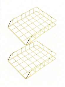 A4 Desktop File Organizer Rack, Removable Tabletop Study & Office Document Storage Metal Stand, Stackable Metal Desk Letter Tray/A4 Paper Holder, File Organizer For Office, School, Home,School Supplies,Back To School