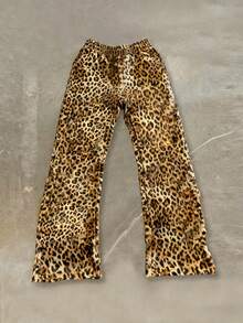 Glimmora 女士宽松字母街头风豹纹抽绳腰带运动裤 - 彩色 - 查看 2