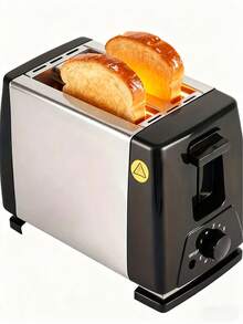 JMMO 2 Slice Compact Size Stainless Steel Body PFOA Free Non Stick Coating Automatic Toaster With 7 Browning Levels Defrost Reheat Cancel Bagel Functions Extra Wide Slots Adjustable Height Control Removable Crumb Tray Cool Touch Handle Quick Heating Black Color Mini Toaster Breakfast Maker - Multicolor - View 3