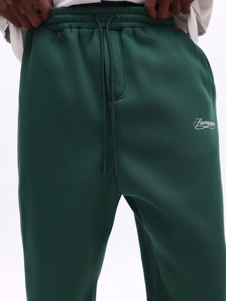 Gerade geschnittene Fleece-Sweatpants mit Kordelzug