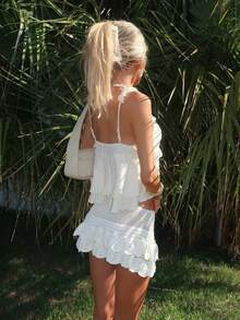 Sydney Algeri Ocean Wave Style Women's A-Line Beach Skirt - White - View 2