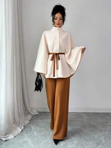 Elenzga Women's Knitted Elegant Vacation Commuting Autumn Two Pieces Set - Multicolor - View 4