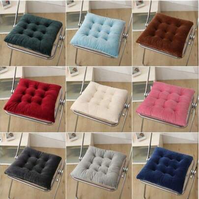 1pc Double-Sided Plush Seat Cushion, Thick Non-Slip Office Chair Pad For Desk & Gaming Chairs, Mediation Pillow For Home, Dining & Floor Sitting