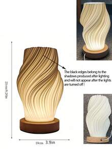 1个带木质底座的床头灯，适用于客厅、书房、宿舍、办公室，母亲节礼物