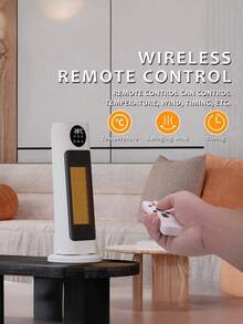 Teckwe New Type Of Household Vertical Heater Fan, Featuring An Anti-Tip Oscillating Hot Air Blower, Silent Electric Heater, Honeycomb Aluminum Heat Conduction, Independent Digital Display, Suitable For Home Use,European Plug - Multicolor - View 6