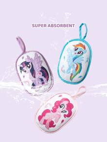 My Little Pony X SHEIN 1Pc Cute Cartoon Pony Printed Bath Bath Ball Bubble Scrub, Suitable For Adults, Teens, Rainbow, Unicorn, Twilight Sparkle/Rainbow Dash/Pinkie Pie,Gift Ideas - Multicolor - View 4
