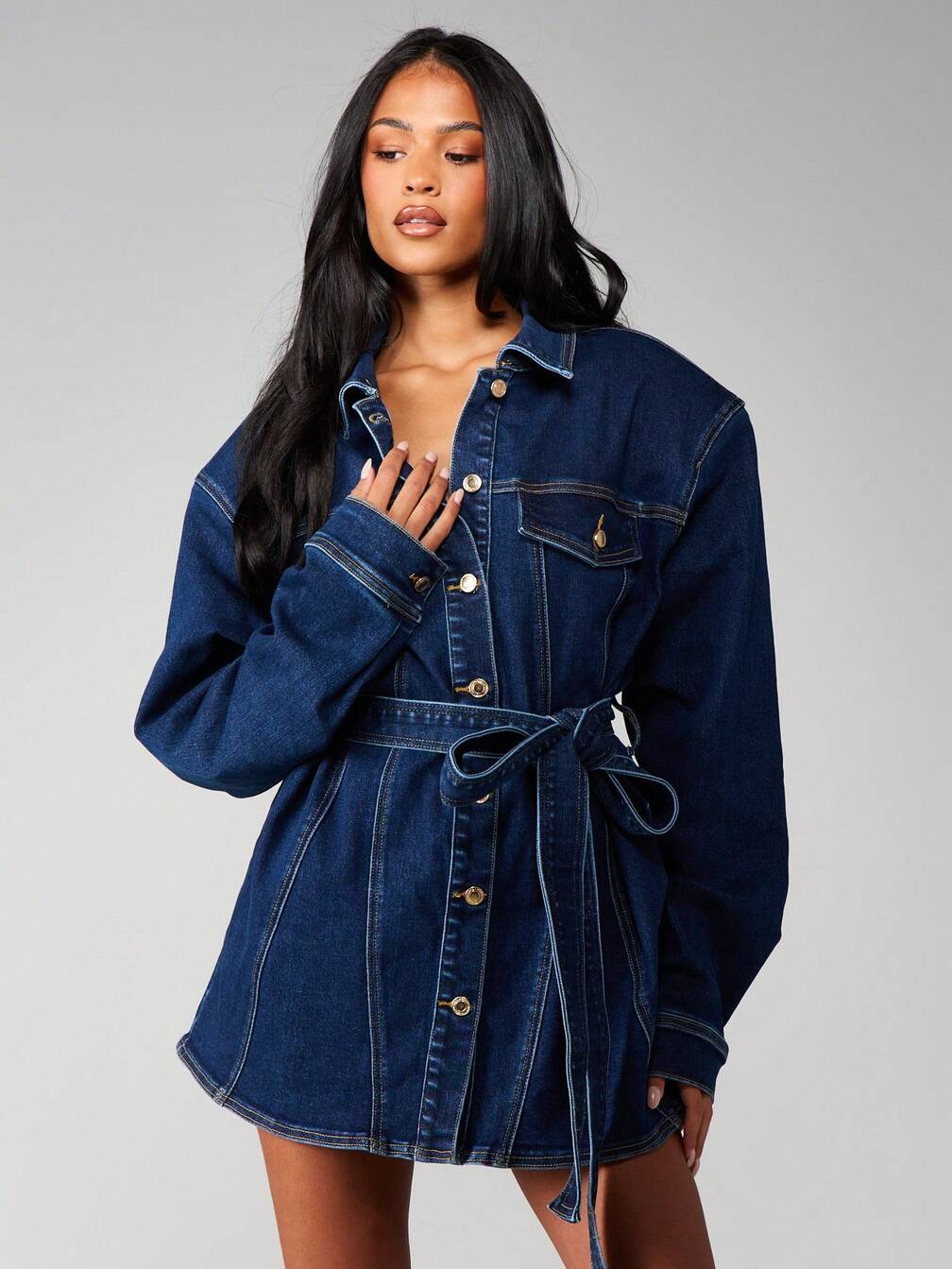 v neck denim dress women Women's Nova A-line V-Neck Mini XS/S/M/L/XL/XXL/Customize Denim MEAN BLVD, Denim / S Beach Wedding Shoes: 24 Color:purple Terry Costa Exclusive Dress ML8520 or mixing things in