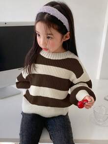 Dazy Kids Suéter a rayas para niñas - Marrón - Ver 5