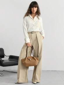 SHECARRY 女士PU手提包 - 卡其色 - 查看 7