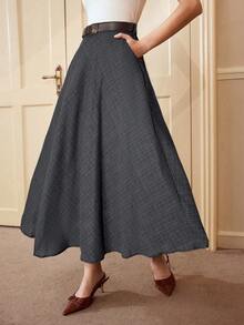 Vintamour 复古优雅女士高腰格子A字裙,带口袋,休闲喇叭裙,情人节度假装扮,女士夏季服装,情人节生日礼服,女士连衣裙,优雅情人节婚礼夏季连衣裙,女士办公室服装,女士西装,女士商务休闲装,女士婚礼宾客裙,女士情人节服装,女士长裙,女士优雅连衣裙,女士长裙,女士教堂服装 - 彩色 - 查看 6