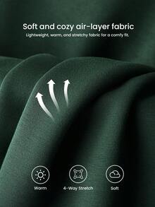 LUVLETTE Plus Size Green Winter Crewneck Pullover & Pants Sleepwear Basics Pajama Set Casual Comfy Outfits Activewear Lingerie As Outerwear Fall Pajamas - Green - View 4