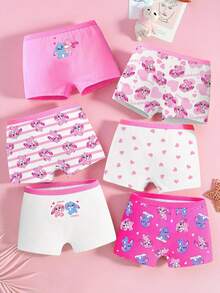 SHEIN 6pcs/Set Celana Dalam Anak Perempuan Motif Kartun Hewan Lucu, Desain Kelinci Warna-warni, Set Pakaian Dalam Musim Panas yang Lucu untuk Anak Perempuan - MultiWarna - View 4