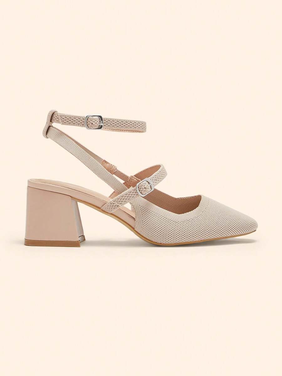 CUCCOO BASICS Fashionable Elegant Commuter Minimalist High Heel Sandals For Christmas - Apricot - View 1