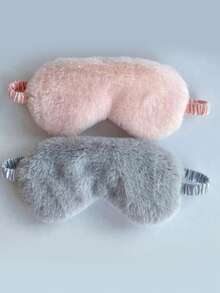 1Pc/2pcs/3pcs/5pcs Sleeping Mask Sleeping Blindfold Soft Plush Eye Masks Cute Love Cloud Eye Cover Plush Mask Eyepatch Nap Health Eye CoverFor Bedroom,Travel,Office,School, Back To School Supplies - Pink - View 4