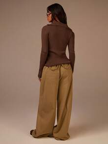 Athîral Cardigan col roulé décontracté pour femmes - Gris - Voir 2