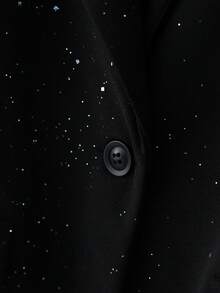 GlowEve Blazer attillato da donna con foil oro e argento, adatto per l'autunno/inverno - nero - Visualizzare 5