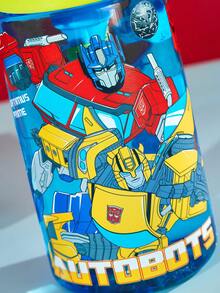 Transformers X SHEIN 16 Oz / 500 Ml Water Bottle With Silicone Straw And Spill-Proof Lid,Suitable For Travel, Tourism, And School ,Tritan,Gift Ideas - 藍色 - 查看 6