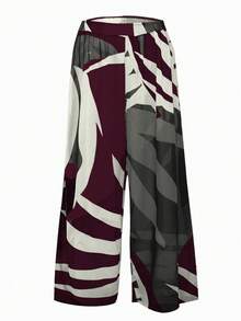 Swim Oasis Plus Size Women Green Jacquard Fabric Casual Vacation Spaghetti Strap Low Neck One-Piece Swimsuit With Skirt And Beachwear Coverup 2 Pcs Set For Summer - Purple - View 6