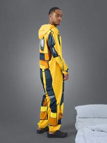 Transformers X SHEIN 男士休闲机器人印花连帽连体衣，秋冬季