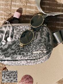 Dark gray leopard print