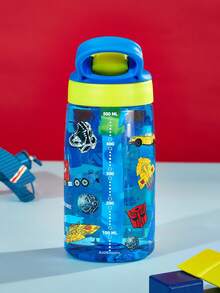 Transformers X SHEIN 16 Oz / 500 Ml Water Bottle With Silicone Straw And Spill-Proof Lid,Suitable For Travel, Tourism, And School ,Tritan,Gift Ideas - 藍色 - 查看 5