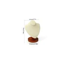 1pc Fashion Wood Jewelry Display Rack Pendant Necklace Bracelet Earrings Ring Storage Stand Holder Counter Jewellery Showcase Organizer - Beige - View 5