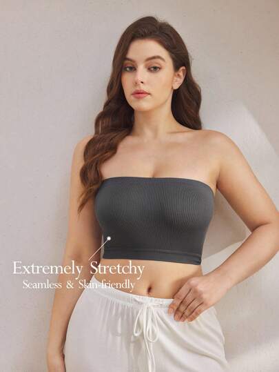 Ocili Plus Size Seamless Comfortable Casual Bralette & Wireless Bra