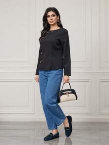 Sleekvia 橄榄绿休闲耐穿牛津平底鞋（女款）