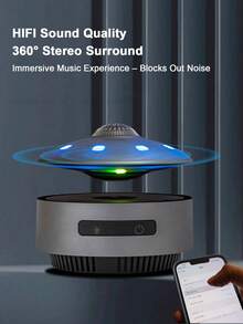 Teckwe UFO Magnetic Levitation Bluetooth Speaker Premium Magnetic Levitation UFO Speaker Bluetooth-Connected Black Tech, Elegant Desktop Ornament Black Tech Magnetic Levitation Bluetooth Speaker UFO-Shaped Desktop Decoration - US standard - View 4