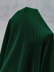 SHEIN EZwear 大码女式橄榄绿圆领长袖休闲连衣裙 - 墨綠色 - 查看 6