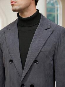 Manfinity Mode 商务休闲，灰色灯芯绒男士西装套装 - 深灰色 - 查看 6