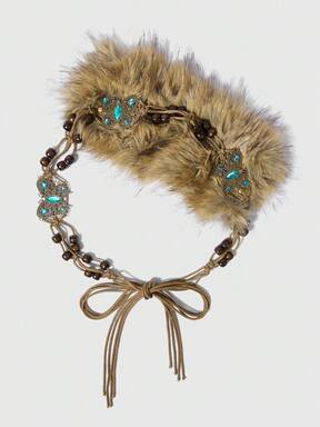 Fairycore 1 Set Bohemian Style Belt - Vintage Butterfly Green Rhinestone Decoration With Wooden Beads, Adjustable Tassel Belt For Women