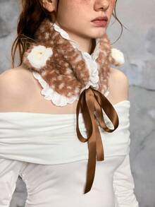 ROMWE Kawaii Khăn quàng cổ nữ - Màu nâu lạc đà - Xem 4