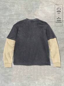 ROMWE MEN Áo thun nam cổ tròn tay dài in hình ngôi sao năm cánh - Nhiều màu - Xem 2