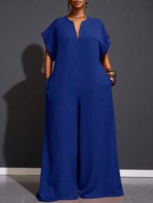 Veslaya 2025 Nouvelle combinaison courte vintage à col en V de couleur chocolat pour femmes grandes tailles, été