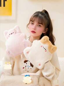 Bear Design Hot Water Bottle, Cute Animal Pattern Hand Warmer, Soft Cover For Adults, Leak-Proof Portable Heating Bag For Winter, Long Lasting Body Warmth For Home & Office, Perfect Cozy Comfort Gift Idea - Multicolor - View 3
