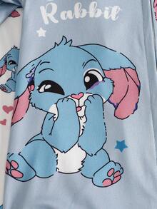 2pcs Baby Boy Soft & Comfy Snug Fit Sleepwear Set, Cute Rabbit Cartoon Zipper Long Sleeve Top And Long Pants Jumpsuit Pajamas Baby Pajamas Baby Sleep Wear 2 Way Zipper Footed Pajamas For Baby Baby Bunny Pajamas Back To School Clothes Travel Clothes Pajama Summer Fall Clothes Pajamas Sets Snug Fit Tight Fit Pajamas Winter