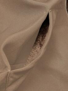 EMERY ROSE Sudadera con capucha forrada térmicamente de talla grande, otoño/invierno - Caqui - Ver 4
