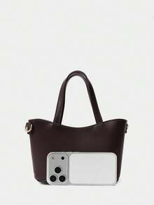 SHECARRY Women's Handbag  Dark Brown Small Size Delicate  For Commute - 棗紅 - 查看 6