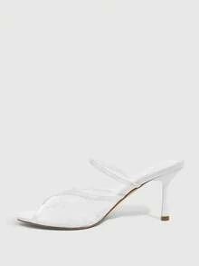 CUCCOO SZL Women's Pointed Toe Fashion Daily Wear High Heel Sandals Valentine's Day - White - View 4