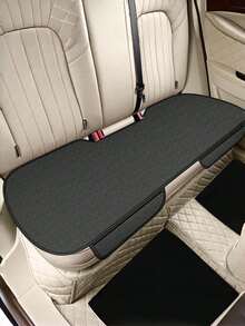 1/3PCS Universal Car Seat Cushion Summer Thin Woven Viscose Cooling Breathable Soft Comfort Anti Slip Front Rear Seat Cover For Driving Commuting Travel Auto Accessories - Black - View 9