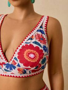 Travachic 大码热带波西米亚风印花性感修身泳衣套装，休闲度假百搭 - 彩色 - 查看 7