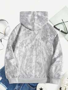 Casual Loose Comfortable Sweatshirt For Teen Girls, Autumn/Winter Classic Cool Gray Natural Withered Branch Leaf Print Sweatshirt Classic City Name Text Print Sweatshirt - Multicolor - View 3