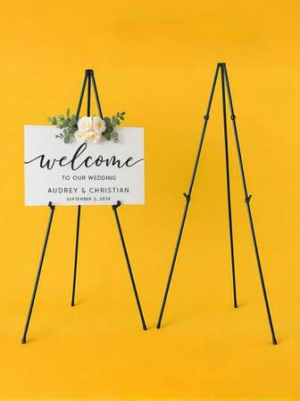 1PC Wedding Easel Stand, Instant Floor Poster Lightweight Collapsible And Portable With Tripod Base Birthday Wedding Outdoor Decoration, Welcome Board Stand For Weddings And Posters, Portable Durable Adjustable Display Easel For Photo Displays, Office Presentations, Events, Exhibits, Party, Home