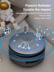 Teckwe UFO Magnetic Levitation Bluetooth Speaker Premium Magnetic Levitation UFO Speaker Bluetooth-Connected Black Tech, Elegant Desktop Ornament Black Tech Magnetic Levitation Bluetooth Speaker UFO-Shaped Desktop Decoration - US standard - View 6