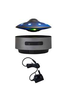 Teckwe Altavoz Bluetooth con levitación magnética en forma de OVNI, ornamento de escritorio elegante con tecnología negra, altavoz Bluetooth con levitación magnética de alta calidad y audio claro, decoración de escritorio con forma de OVNI, regalo de alta gama - Estándar británico - Ver 6
